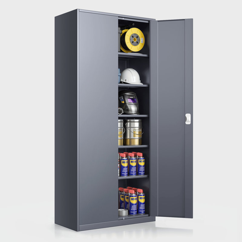 Armoires de rangement en métal avec serrure, H 71 po x l 31,5 po x P 15,75 po, Gris
