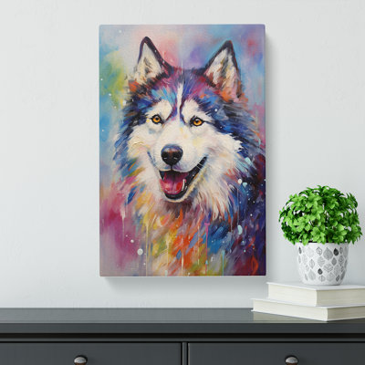 Husky Impressionism No.2 - Wrapped Canvas