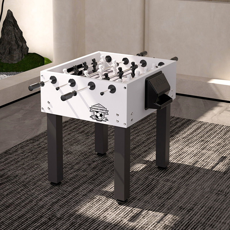 Tables de soccer blanches et noires en bois manufacturé et en métal, Blanc