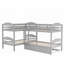 Lit simple superposé en forme de L avec lit gigogne - Aucun sommier nécessaire, robuste et amp; Durable