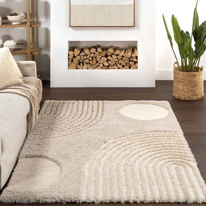 Gloria Abstract Shag Area Rug, Rectangle 4' x 6'