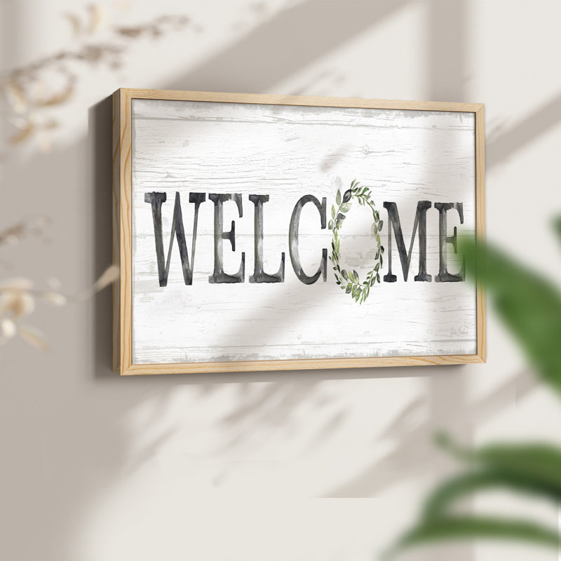 Welcome Wreath -Framed Print - Restickable, H 8 po x l 10 po, Naturel
