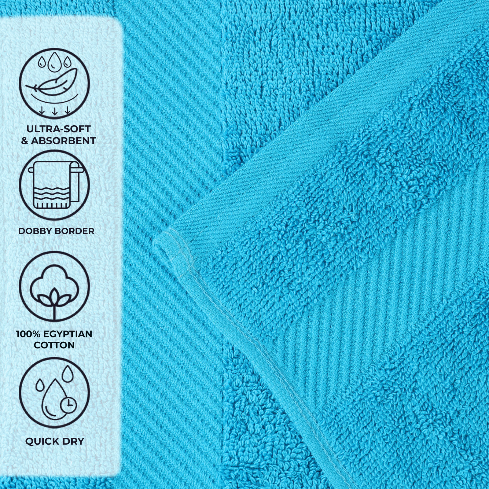 Certified Egyptian Cotton Medium Weight Solid Luxury 2 Piece Bath Sheet Set, Capri Breeze