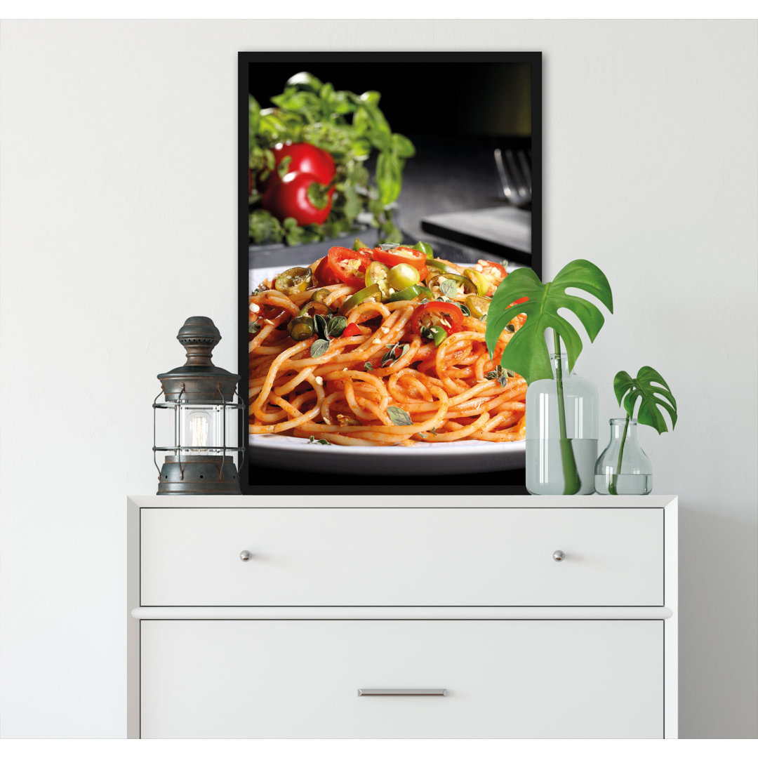 Gerahmtes Poster Leckere Spaghetti Italia