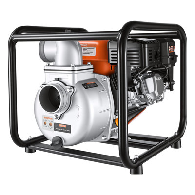 Gas Powered Water Pump, 3 in, 242 GPM 7HP Semi Trash Water Transfer Pump Portable, Gasoline Engine with 25 ft Discharge Hose, Heavy Duty Frame, Cast Iron Impeller, for Irrigation, Ponds, Pools