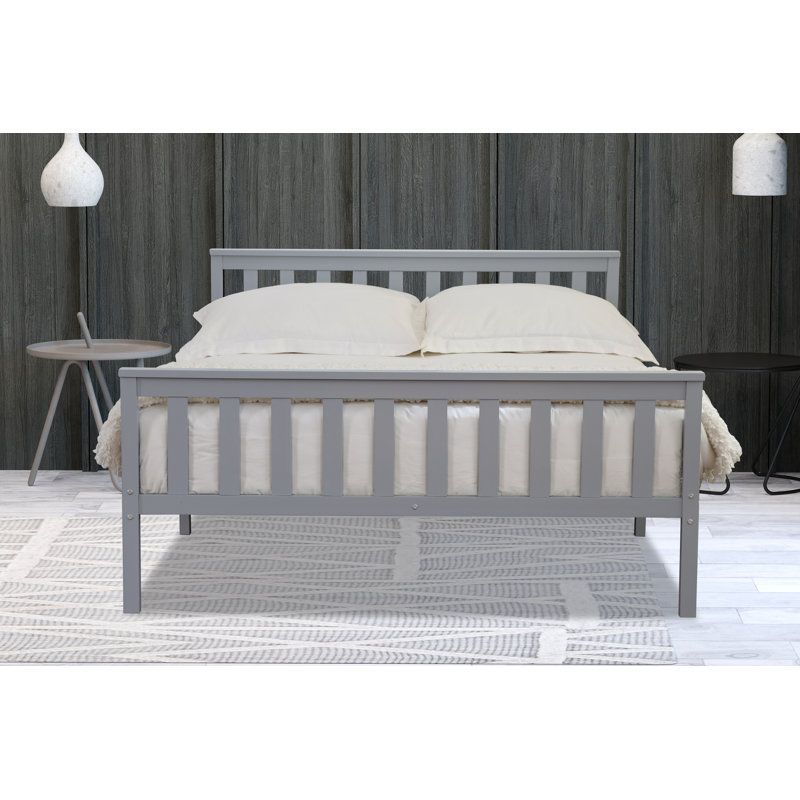 Amecia Solid Wood Bed, Grey, Kingsize (5')