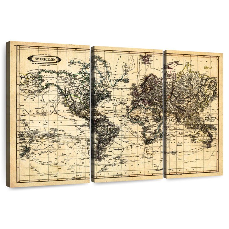 Carte de la carte du monde Aliaz, H 36 po x l 57 po