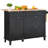 Kitchen Island Cart Storage Cabinet Serving with Drawer & Trash Cabinet