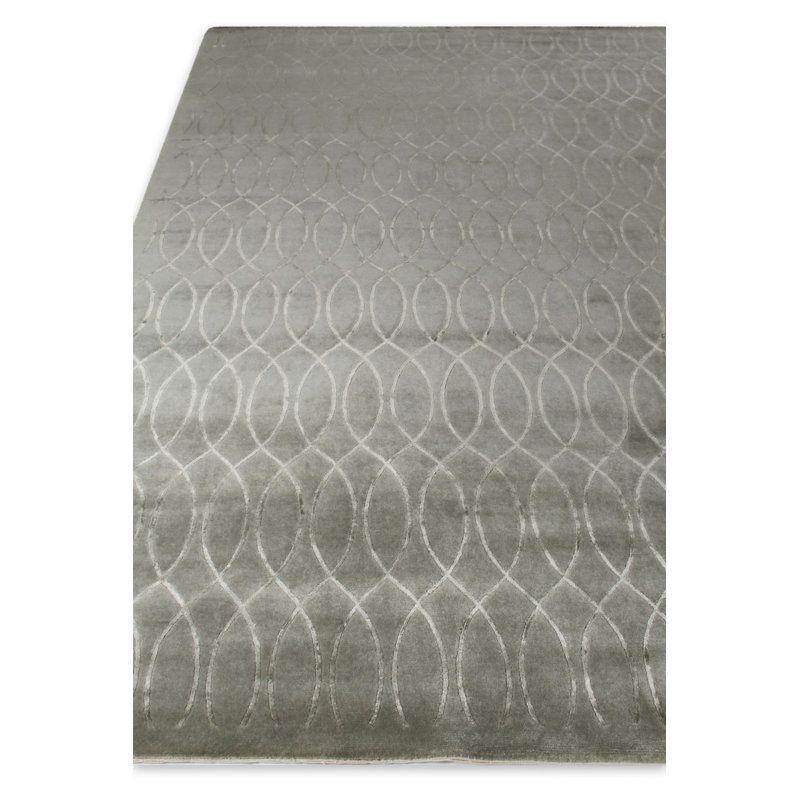 Metro Velvet hand-knotted Wool/Viscose Blue Area Rug, 14'X18'