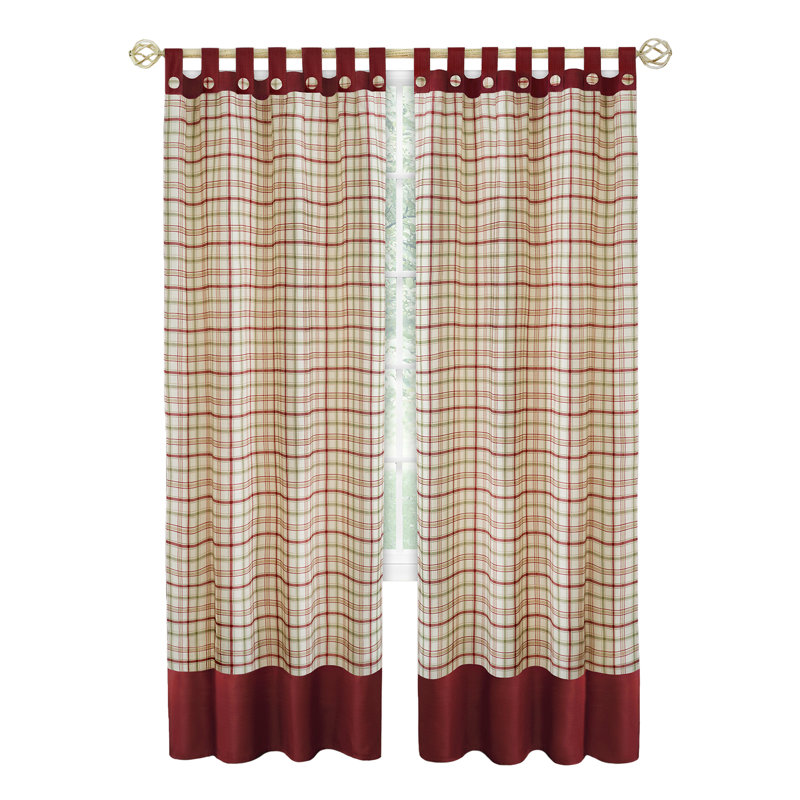 Panneau de rideau simple semi-transparent Madelia, L 52 po x L 63 po, Bourgogne