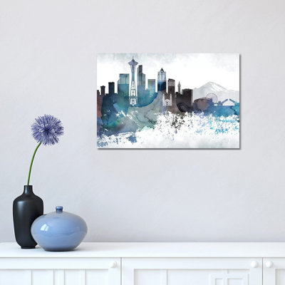 «Seattle Bluish Skylines», impression sur toile tendue