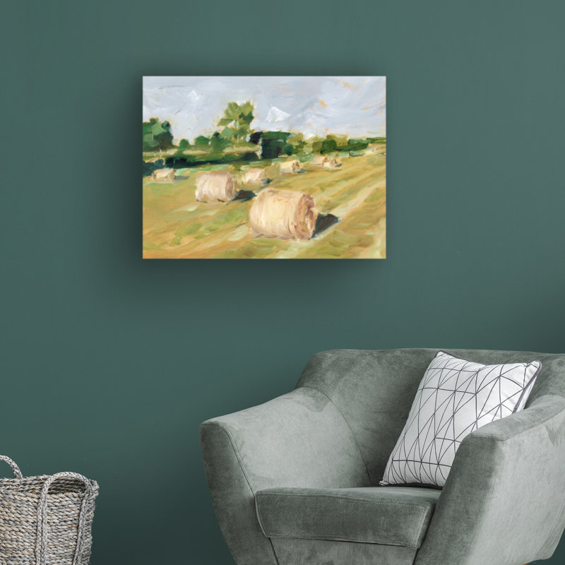Hay Field II par Ethan Harper - peinture sur toile tendue, H 24 po x l 32 po x P 2 po
