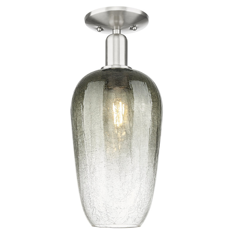 Downtown Urban - Oaklei - 1 Light 7" Semi-Flush Mount , Slate, Brushed Satin Nickel
