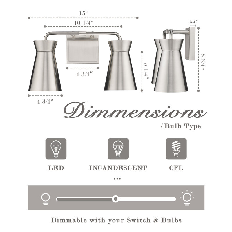 Chrishun 2 - Light Dimmable Vanity Light