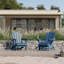 Chaise pliante Mallette Adirondack en PEHD à texture de bois avec porte-gobelet-103547253