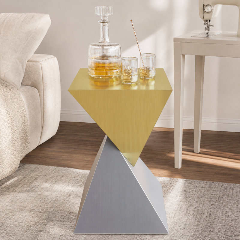 Modern Abstract Stainless Steel End Table