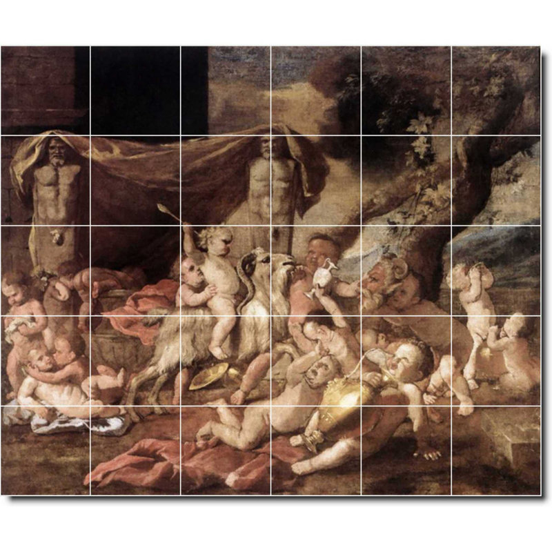 Carreau de peinture murale 48 po x 40 po 8 po x 8 po, Mythologie - 06753