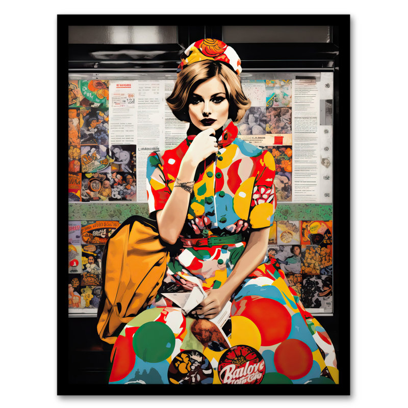 Akhir Vintage Meets Pop Fashion Woman In Retro Dress - Single Picture Frame Print