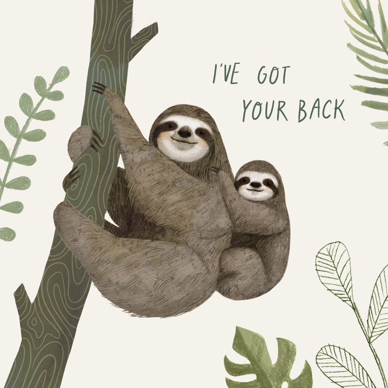 Sloth Sayings III by Victoria Borges - Wrapped Canvas Painting, 91cm H x 91cm W