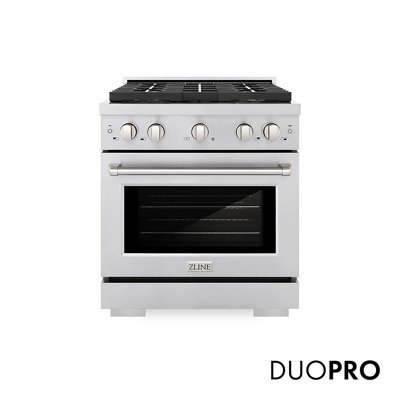 ZLINE 30 in. 4.2 cu. ft. Paramount Gas Range W/ 4 Burner DuoPro Cooktop and Convection Gas Oven in Stainless Steel