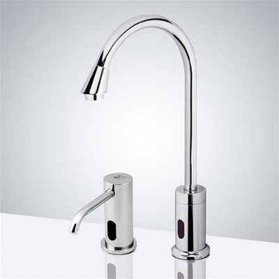 Commercial Automatic Touchless Sensor Bathroom Faucet with Drain Assembly