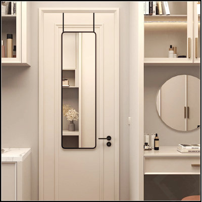 47 X 14 Inch Rectangular Door Mirror With Clear Reflection And Durable Aluminum Frame, Ideal For Modern And Contemporary Spaces.