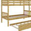 Lit superposé simple en bois d'hévéa avec lit gigogne escamotable transformable en deux lits séparés-117529644