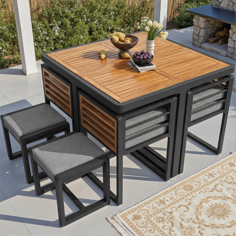 6 - Person Patio Dining Set with Square Table
