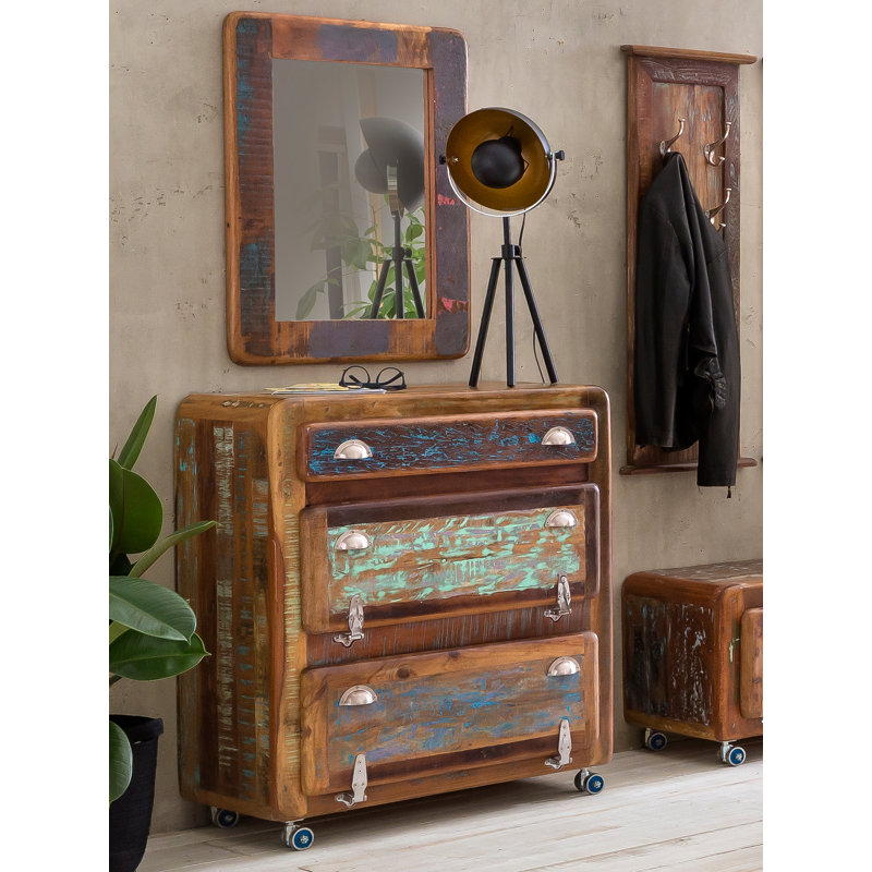 Rukhsar Wood Flat Wall Mirror