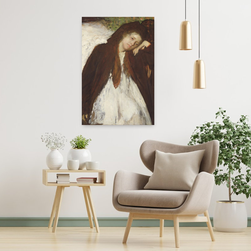 Le Convalescent, vers 1872-1887, portrait abstrait impressionniste contemporain, estampe murale, H 36 po x l 24 po