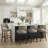 Bisto Faux Leather Upholstered Counter Height Bar Stool With Solid Wood Legs-1284175209