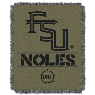NCAA Florida State OHT Rank Jacquard Throw Blanket, College Sports Decor, 46x60 Inches