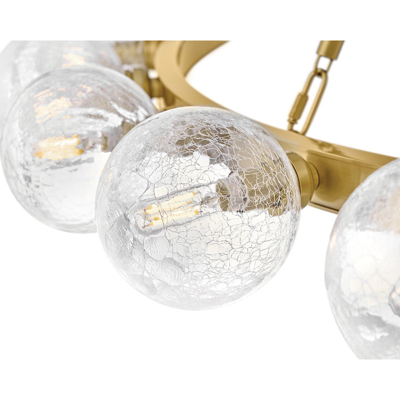 Coco 24-Light Single Tier Chandelier w/ Crackle Glass Globes