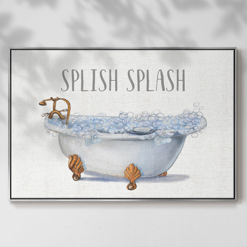 Splish Splash, reproduction d'art sur toile, H 27 po x l 41 po x P 2 po, Argent