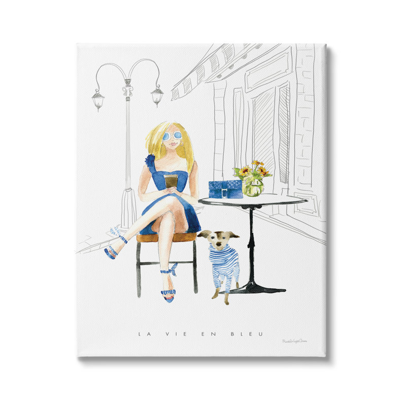 La Vie En Bleu, Plaque de bois, H 20 po x l 16 po