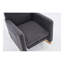 Chaise berçante en coton et lin avec repose-pieds réglable, gris foncé-442979198