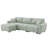 Boucle Fabric 110" Modular Sectional Sofa-1440220102