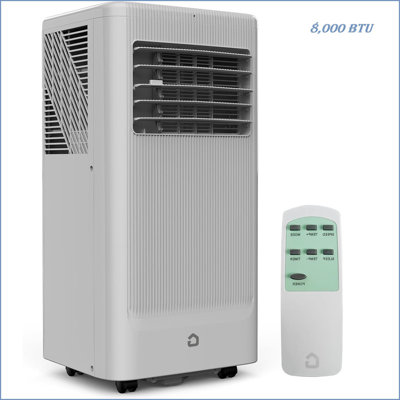 Portable Air Conditioner 8000 BTU, Portable AC with Fan, Dehumidifier & Sleep Mode, 24H Timer, 2 Wind Speeds Portable Floor AC Units for Room Cooling Up to 350sq.Ft