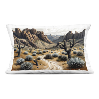 Cactus Canyons Pathway Decorative Printed Throw Pillow design by Tabz Jones