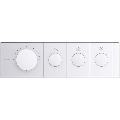 Anthem Three-Outlet Thermostatic Valve Control Panel With Recessed Push-Buttons