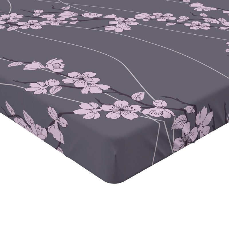 Drap-housse orange Ambesonne, Drap-housse de taille très grand, Taupe / motif floral rose pâle