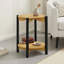 Table d'appoint ronde de style transitionnel avec tablette inférieure ouverte