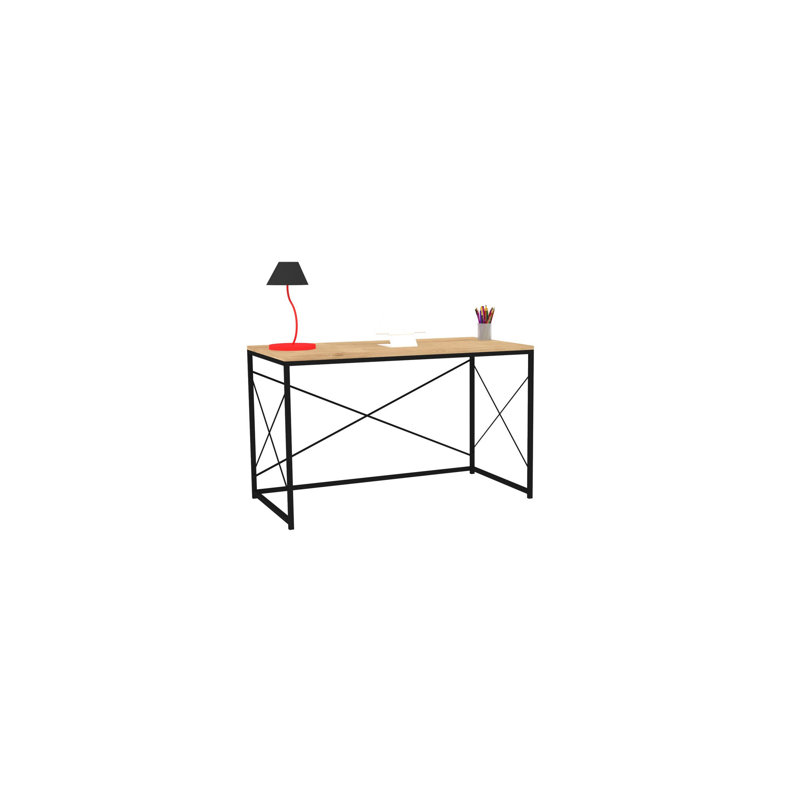 Bureau d'étude industriel élégant 47,6 po x 28,3 po x 23,6 po | 100% panneau de particules enduit de mélamine, épaisseur de 0,71 pouce | Cadre en métal durable, peinture séchée au four | Parfait pour la maison et le bureau modernes