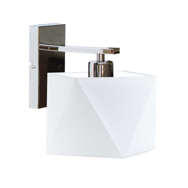 Awi Armed Sconce, Chrome, White