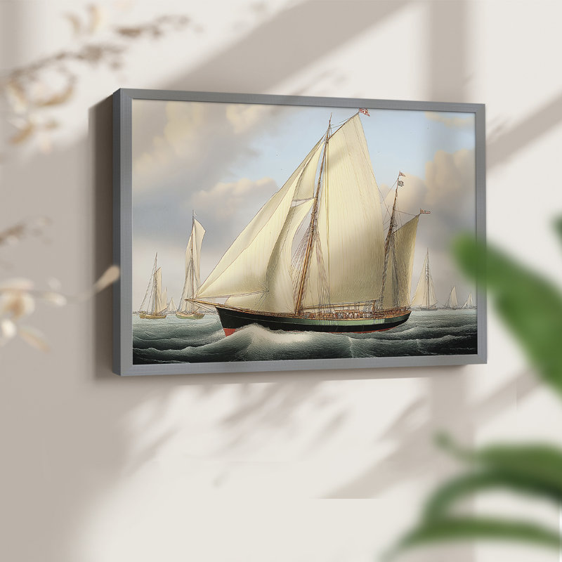Nautical Series-CXIX -Framed Print - Restickable, 22" H x 28" W, Gray