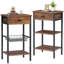 Table de chevet 1 tiroir en acier brun