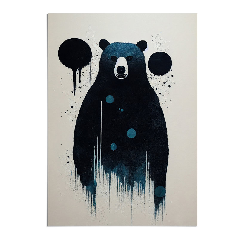 Bear Painting No.4 Abstract - Wall Art, 42cm H x 29.7cm W x 2cm D, No Matte, Paper