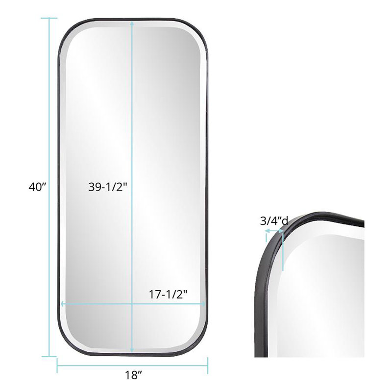 Matte Black Metal Dressing Mirror