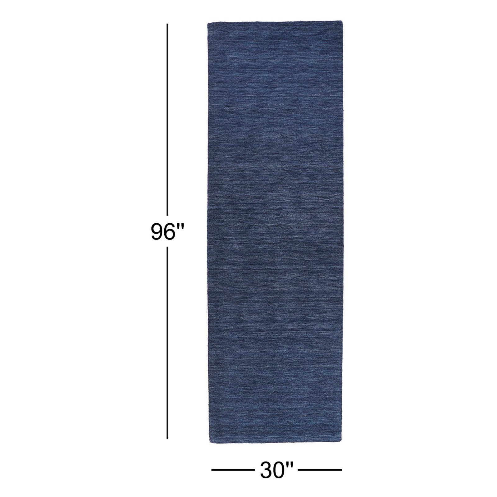 Kaden Handmade Wool Blue Rug, Runner 2'6" x 8', Blue