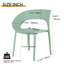 Chaise d'appoint simple en polypropylène, conception monobloc pour l'intérieur et l'extérieur (ensemble de 4)-646423835